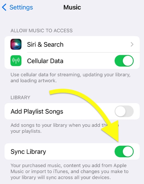 Apple music sync library