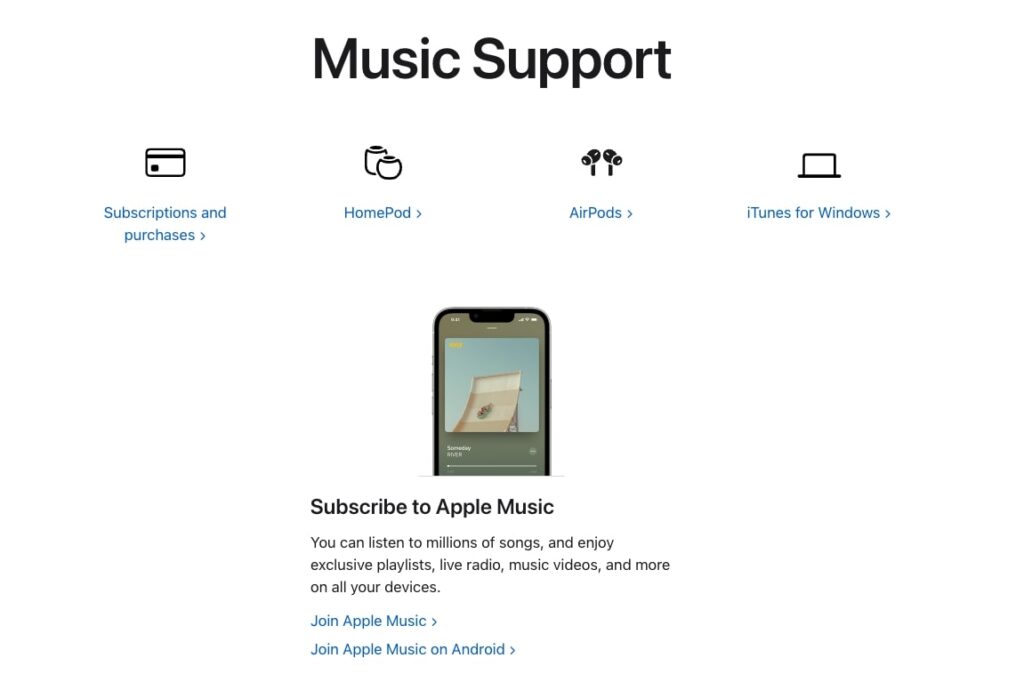 apple music support