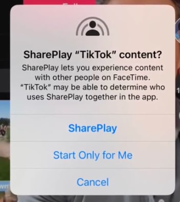 shareplay tiktok content